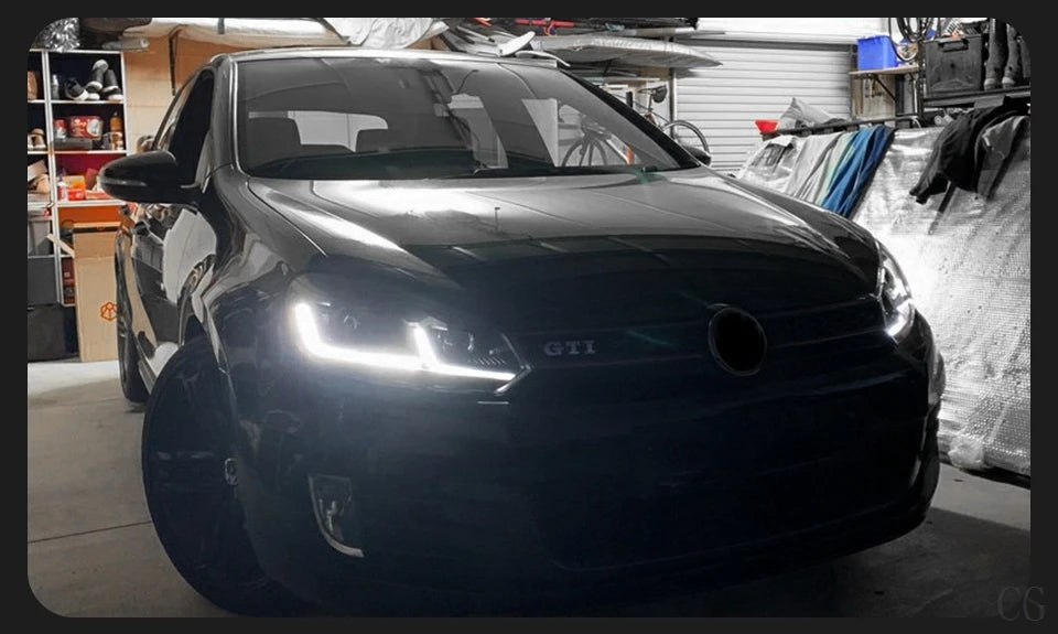 Car Styling Headlights for VW Golf 6 MK6 jetta R20 Black Samurai Style LED Headlight 2009-2012 Head Lamp DRL Signal Projector