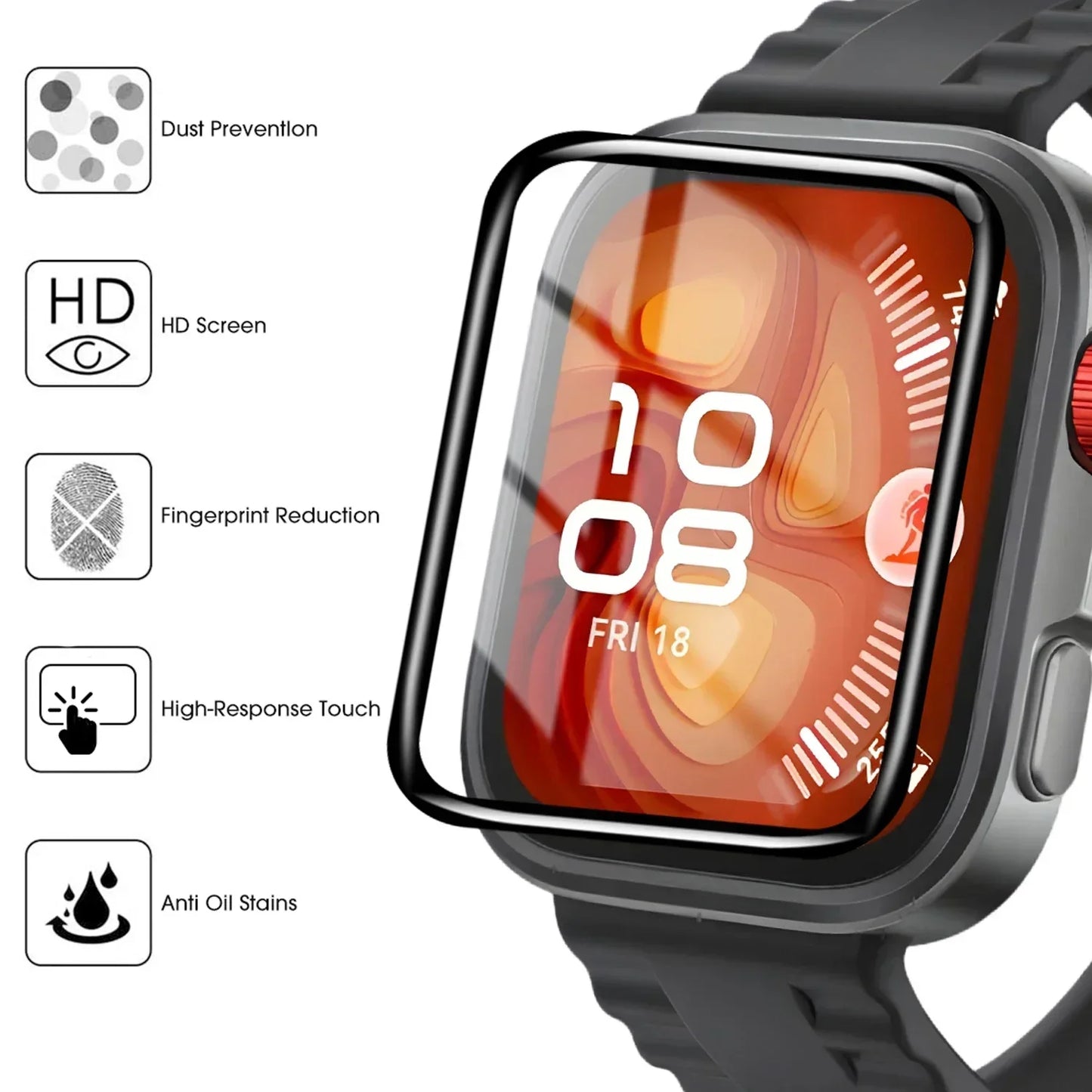 1-5Pcs 9D Curved Film For Huawei Watch fit3 fit4 SmartWatch Screen Protector Not Glass Full Cover for Huawei Watch Fit 3 4Pro