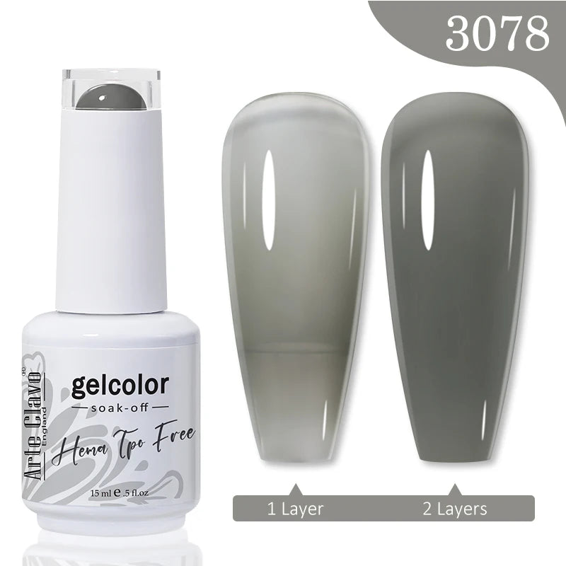 Arte Clavo HEMA TPO FREE Gel Nail Polish Jelly 15ml LED Nail Gel Hybrid Varnish Matt Top Base Coat Nail Art Gellak Primer