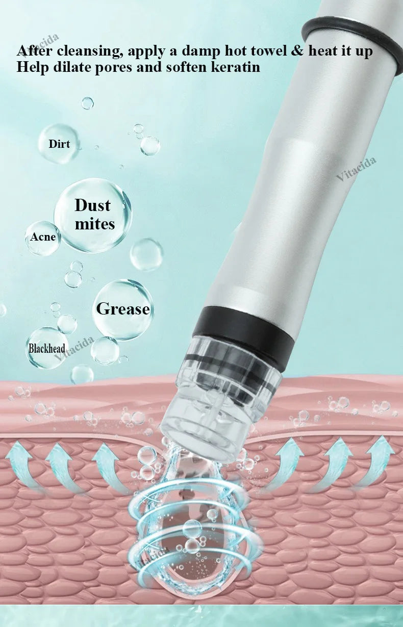 2024 Beauty Facial Lift Cleaner Pore Vacuum Blackhead Remover Portable Deep Cleansing Small Bubble Hydro Machine for Nose Face
