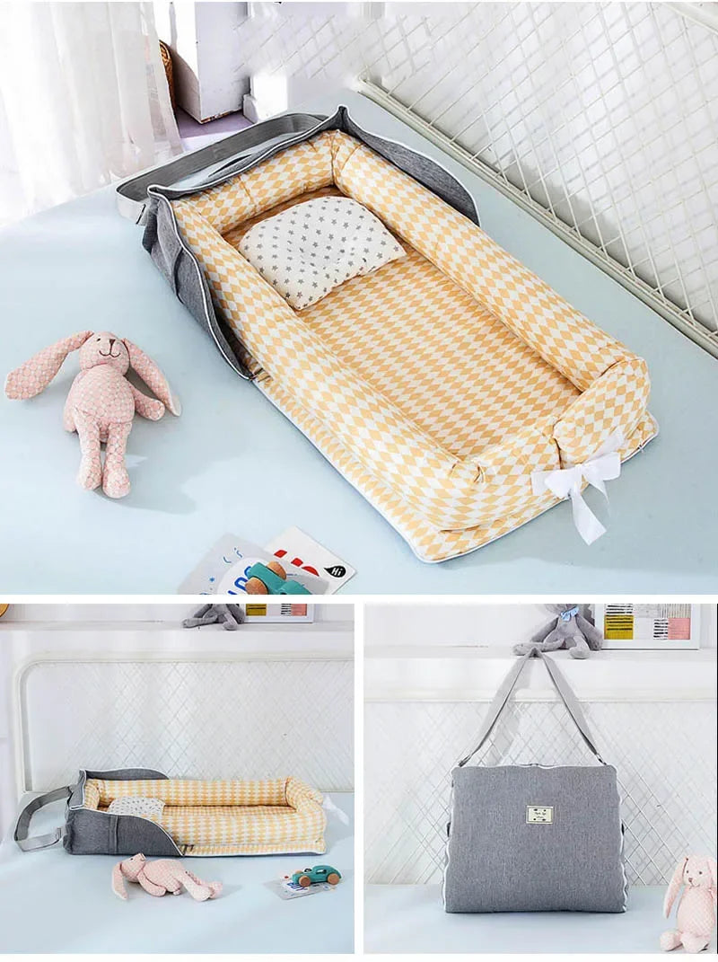 New Baby Nest Playpen Bed Newborn Crib Cushion Bassinet Stroller Fence with BagTravel Portable