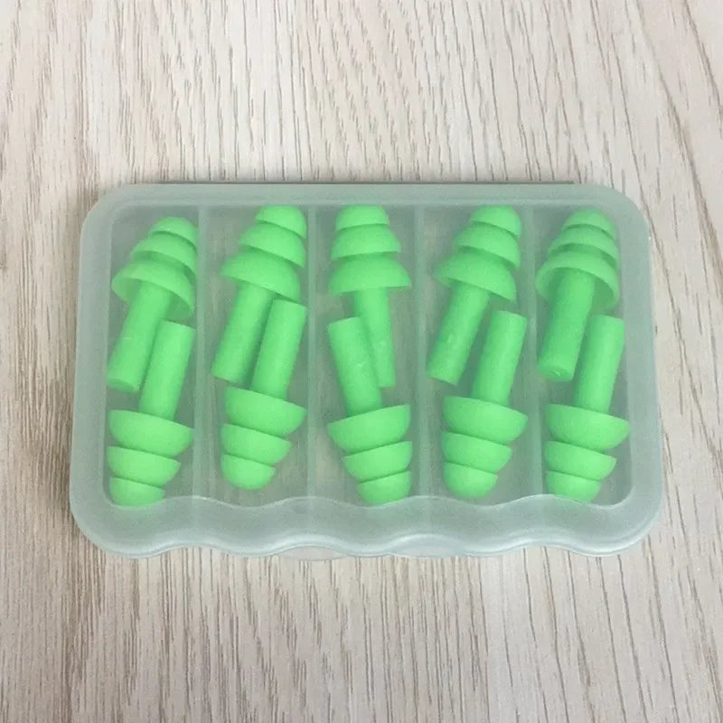 Soft Silicone Earplugs for Adults and Children Waterproof Swimming Earplugs Anti-Noise Ear Clips, Swimmers Diving 5Pairs per Box