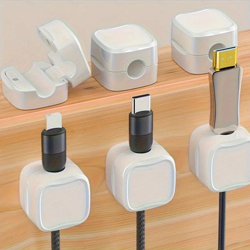 6pcs wire organizer bracket, magnetic desktop cable clamp management, bedroom, kitchen appliances, office supplies