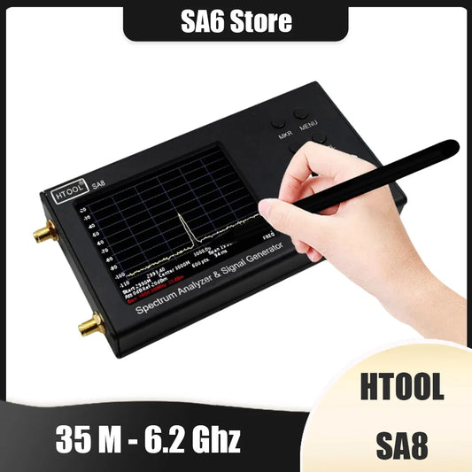 HTOOL SA8 Spectrum Analyzer 35-6200Mhz Handheld Portable RF Wireless Signal Test Instrument