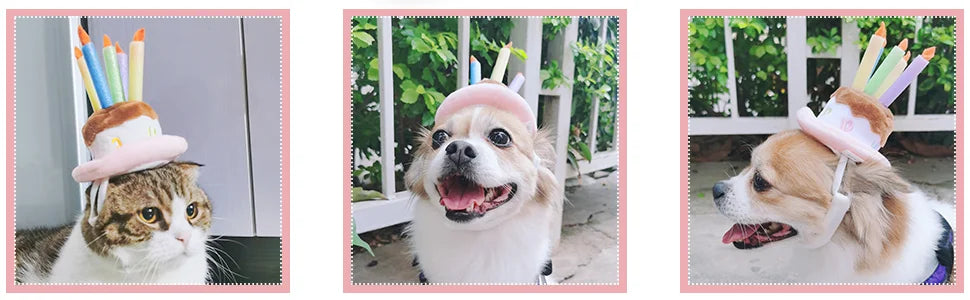 Pet Puppy & Cat Birthday Cake Hat,Holiday Pet Costume Cat Birthday Hat Small Dog Birthday Cake Hat Dog Birthday Party Supplies