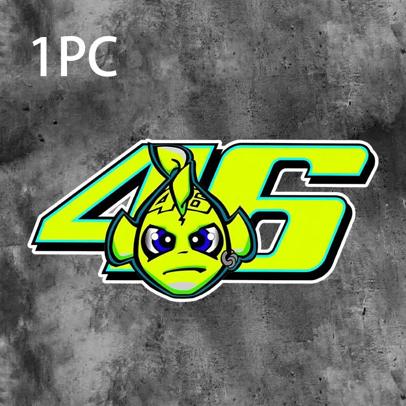 1/2PCS Green Fish Motorcycle Sticker Waterproof Vinyl Decal for Motorbike Side Panel Car Body Electric Scooter Decoration