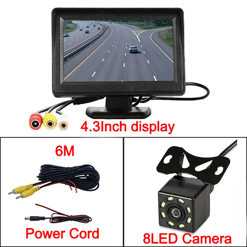 Easy Installation 4.3Inch Rear View Camera Monitor Screen Reversing Camera for Car Parking Parking System Camera for Vehicle