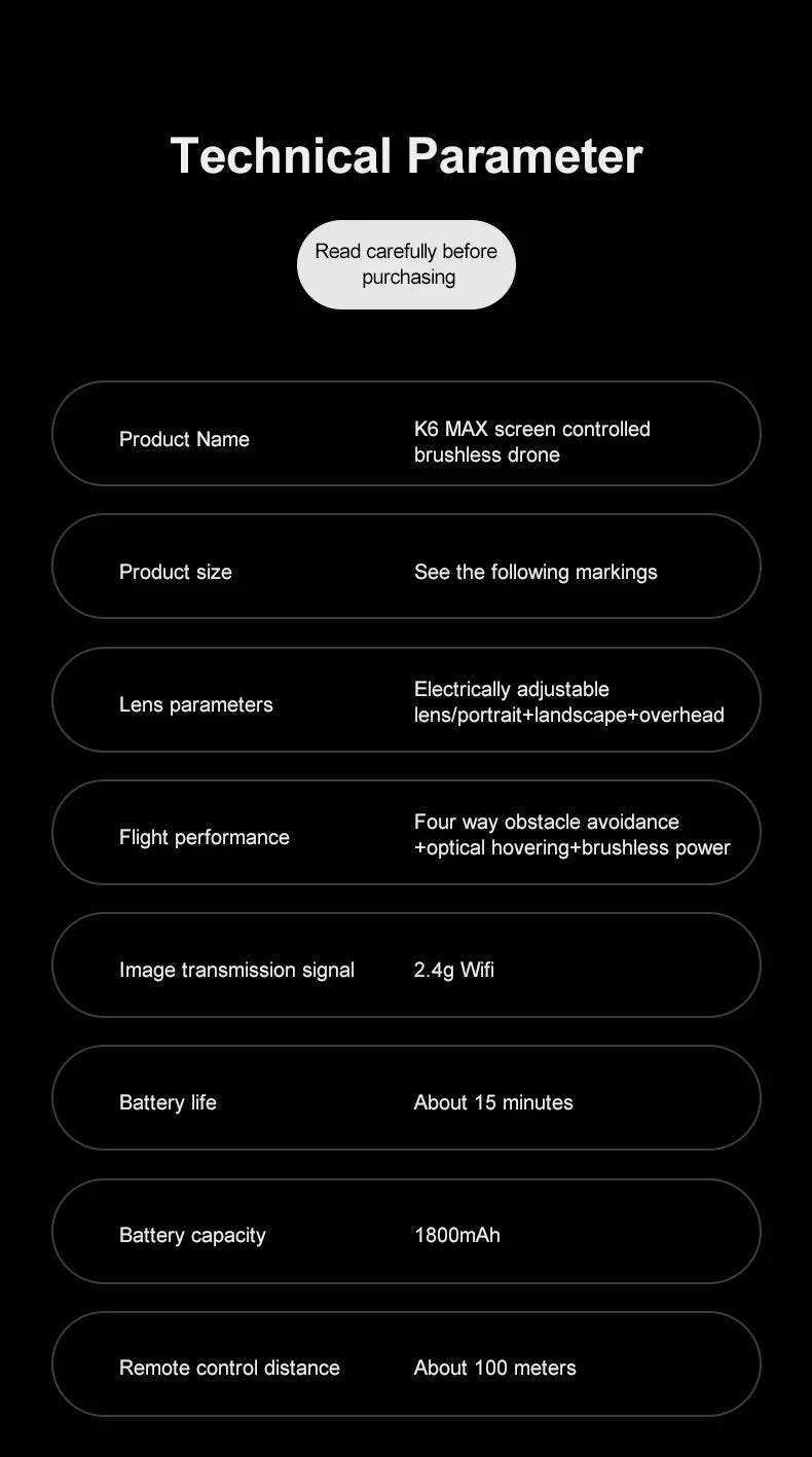 K6 MAX Triple-Camera Drone 4K HD Optical Flow Positioning 360° Obstacle Avoidance Foldable Quadcopter Wifi FPV RC Toys Dron