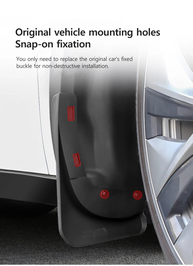 NovaAcc Fender Mud Flaps for Tesla Model Y 2017 to 2024 Model 3 2021 to 2023 2024 Highland Flexible Mud Guards for Tesla