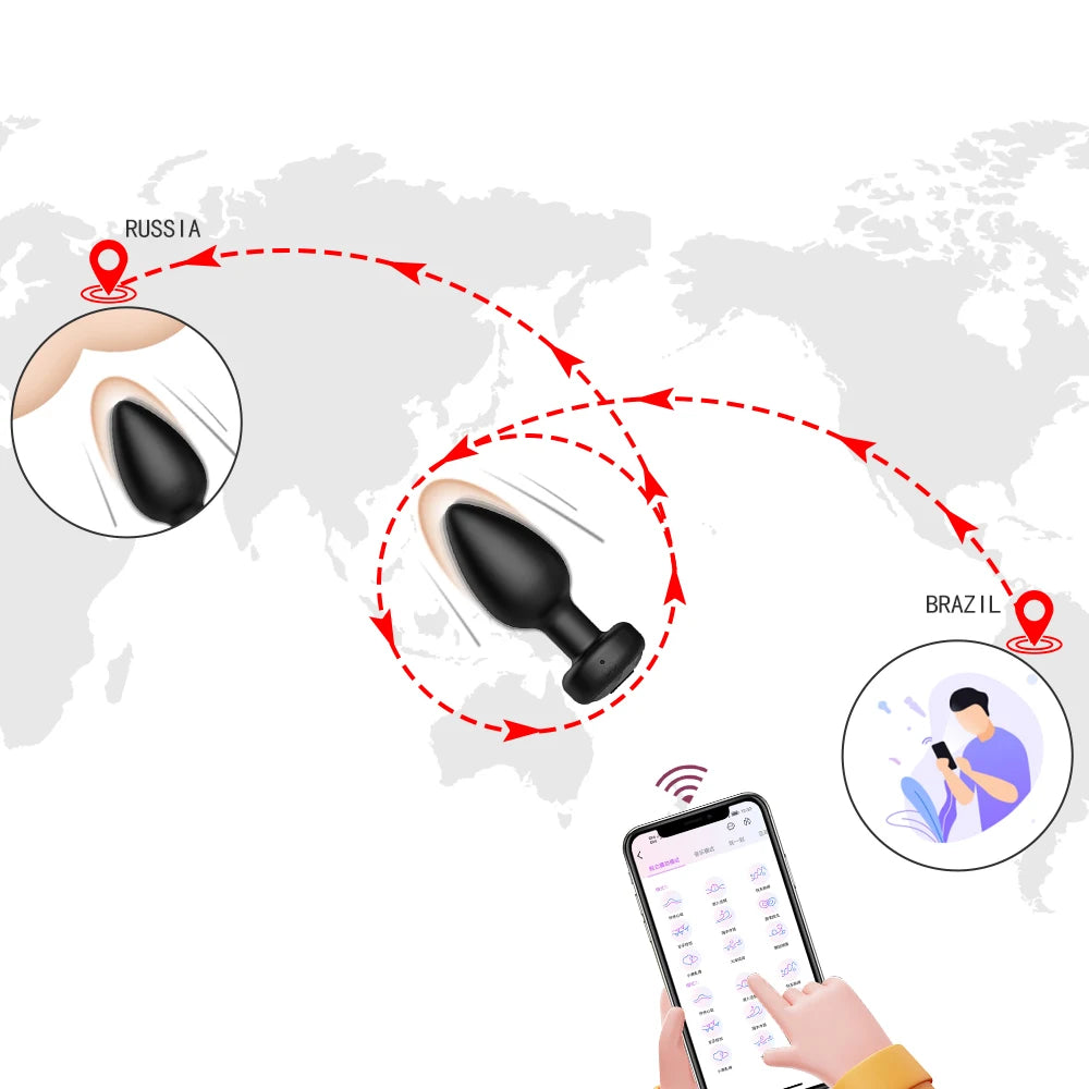 Anal Plug Vibrator for Men Butt Plug Portable Massager Wireless Remote Control Dildo Vibration Sex Toys for Male Adult Toys 18+
