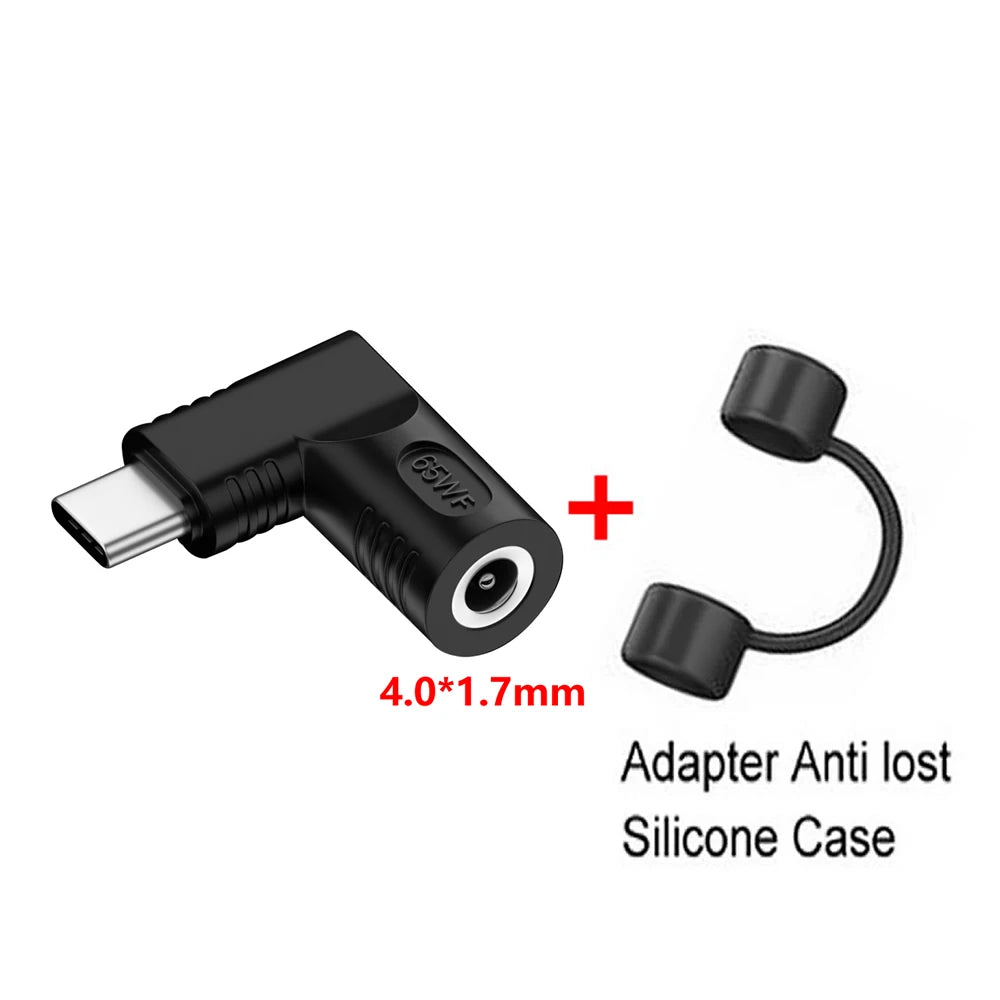PD 65W Laptop Power Connector DC Jack Female to USB Type C Male Output Fast Charging Adapter for MacBook Tablet Switch Phone