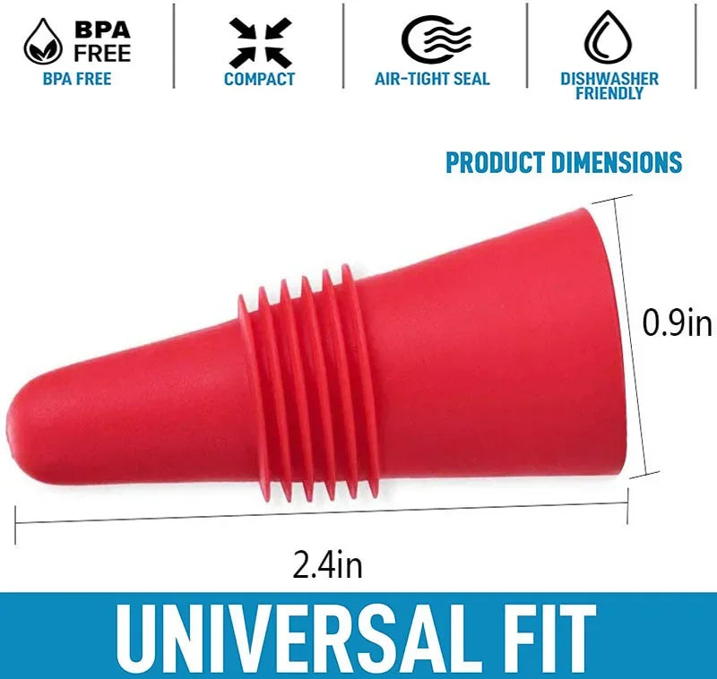 Silicone Wine Bottle Stopper Set Whisky Accessories Leak Proof Beer Champagne Cap Closer Wine Cork Plugs Lids Kitchen Bars Tools