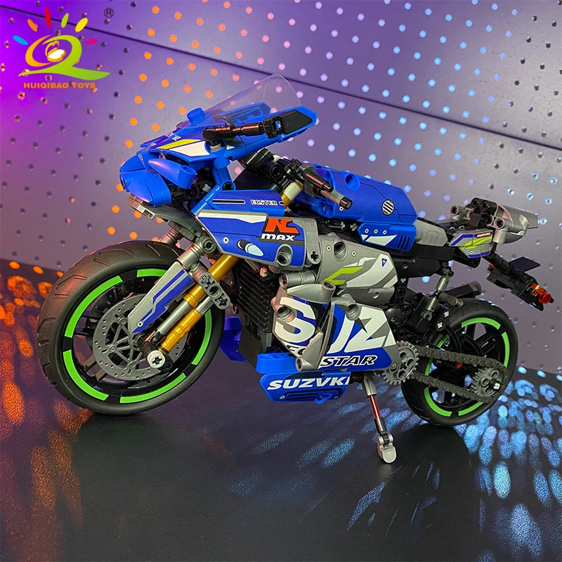 New 800+PCS High-Tech Classic Motorcycle Building Model Block City Racing ModelBuilding Block Set Brick Toys Gifts For Children