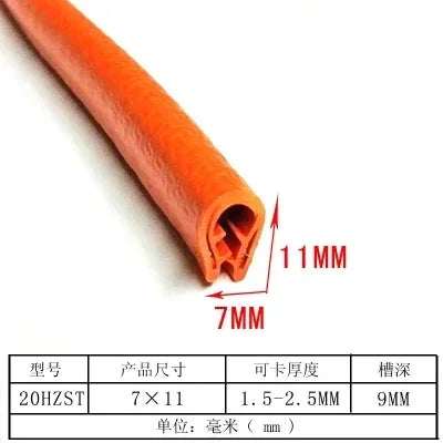 1/3M U-Shaped Sealing Strip Rubber Edging Stainless Steel Protectio Door Car Dustproof Safety Iron sheet edge protection strip