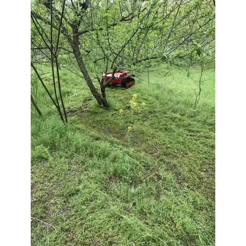 Remote Control Lawn Mower for Orchard Tea Garden Multifunctional Tracked Wireless Grass Trimmer Shredder Land Clearing Machine