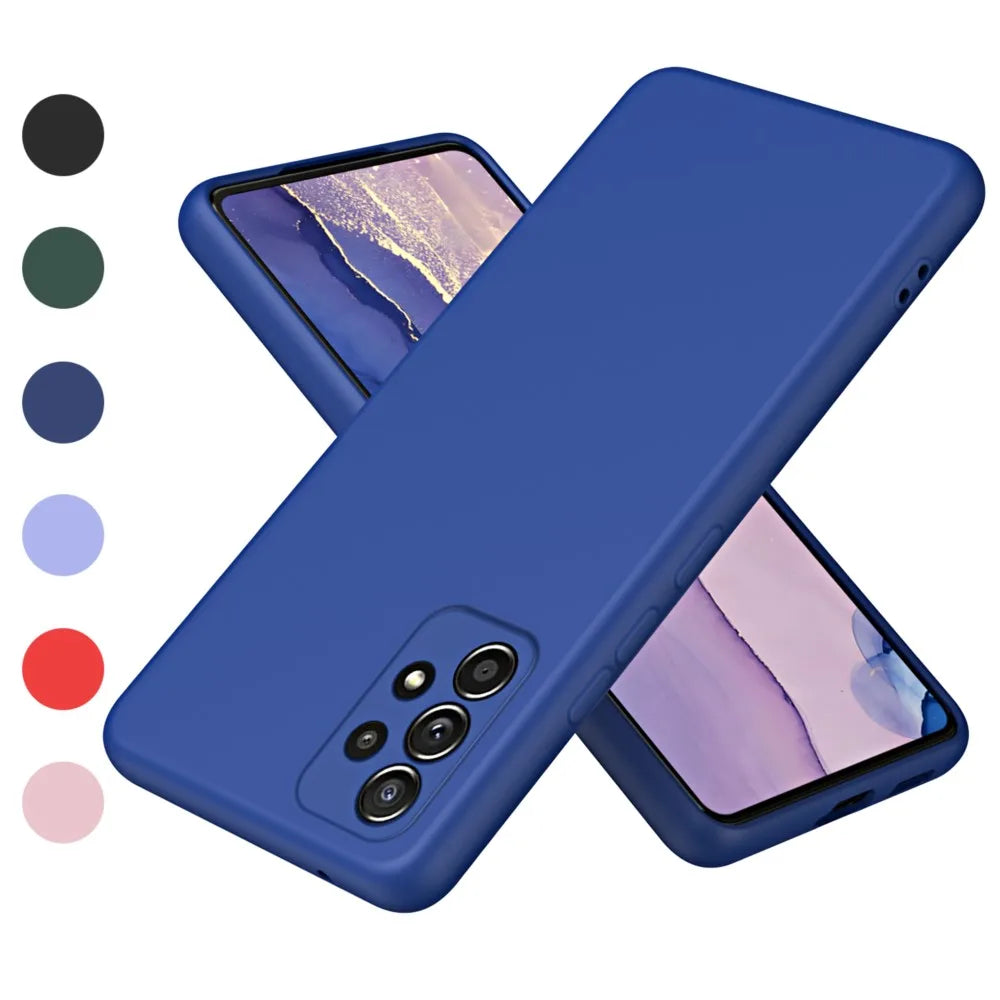 Original Liquid Silicone Phone Case For Samsung Galaxy A52 A52S 4G 5G Soft Back Cover Camera Protector Coque Bumper