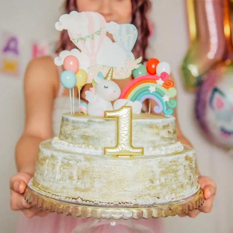 Unicorn Party Cake Topper Cloud Rainbow Cake Flags Decor Kids Birthday Party Cupcake Topper Unicorn Party Supplies