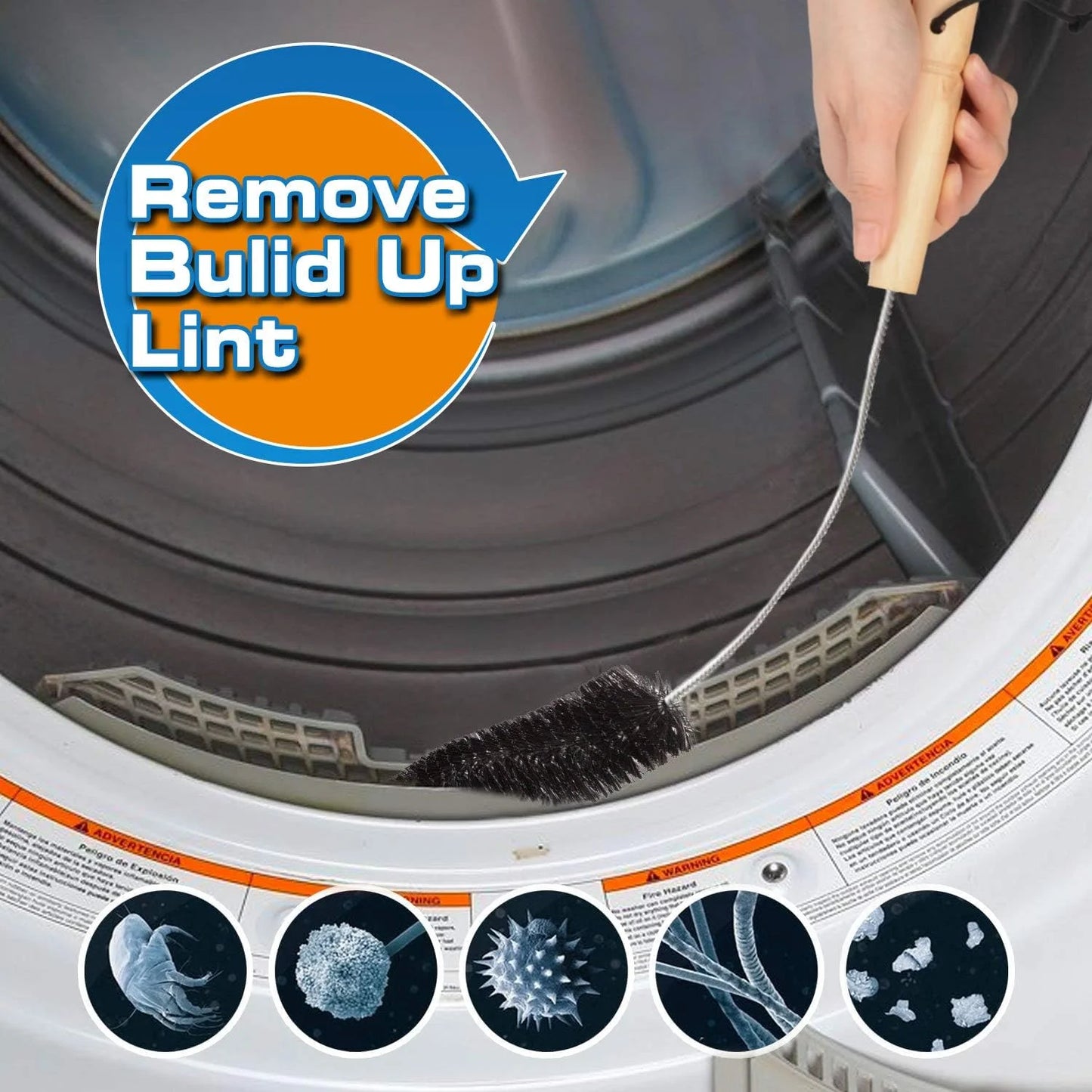 1pc Dryer Vent Cleaner Kit Lint Remover Brush, Long Flexible Refrigerator Coil Brush, Dryer Lint Brush Vent Trap Cleaner Tools