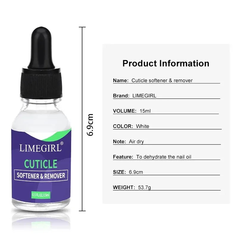 LIMEGIRL 15ml Nail Care Cuticle Regenerating Oil Preventative Nail Polish Softener for Dead Skin Gel Manicure Care Tool