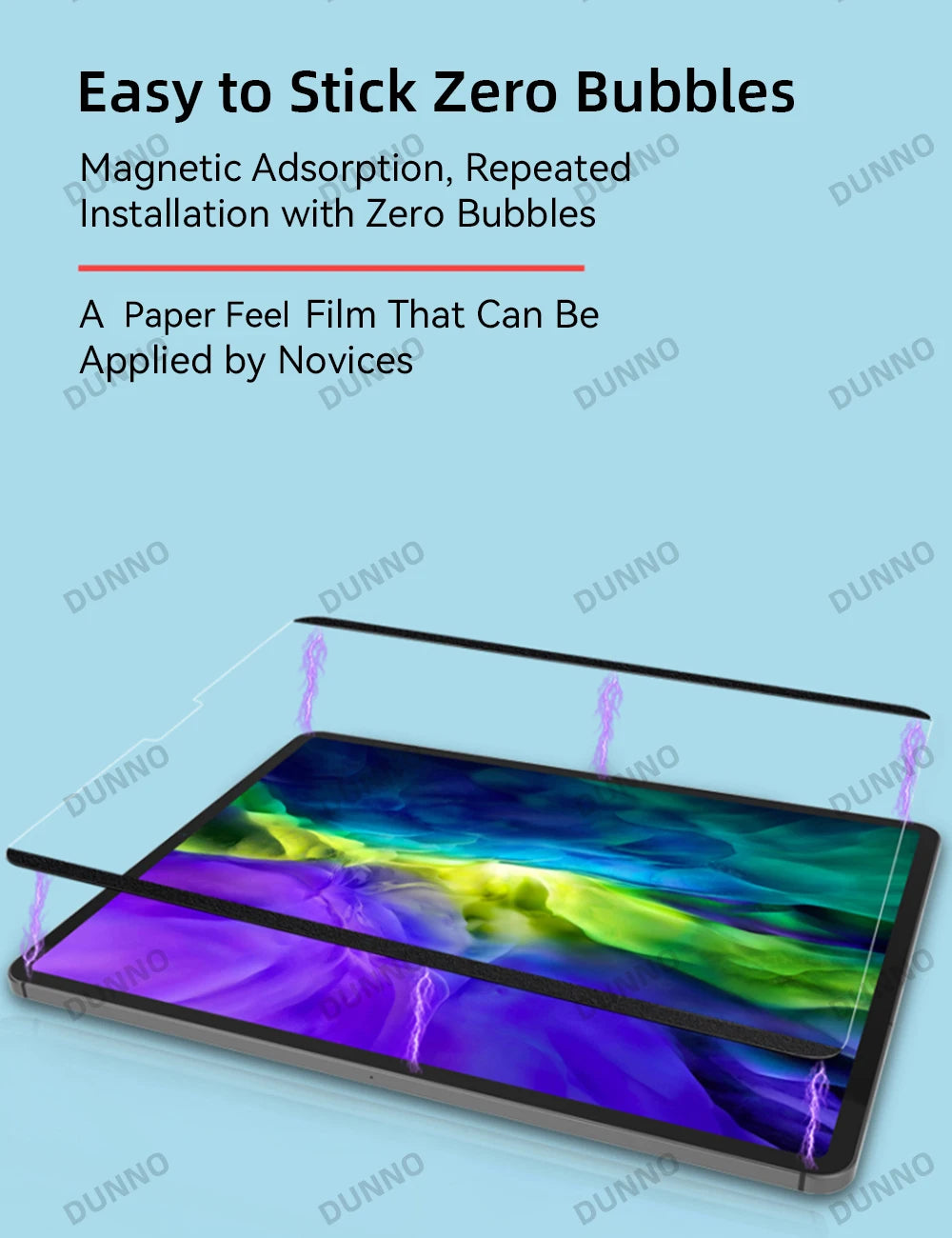 Paper Feel Screen Protector Film for iPad Air 11in 2024 Pro 11/12.9 Air 4 5 10/9/8/7th Generation Removable Magnetic Attraction