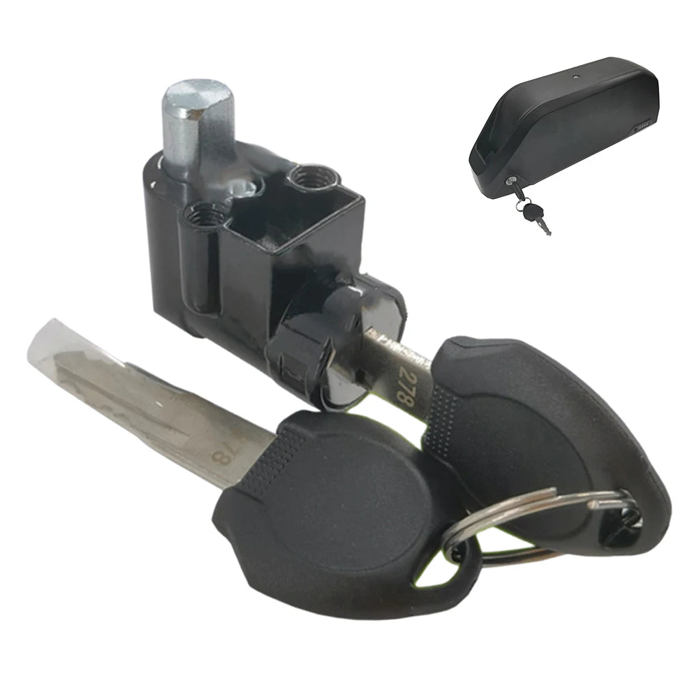 1pc Battery Case Lock With 2 Keys Replacement For Polly Electric Bicycle Battery Case Lock With Ignition On/Off Key Accessories
