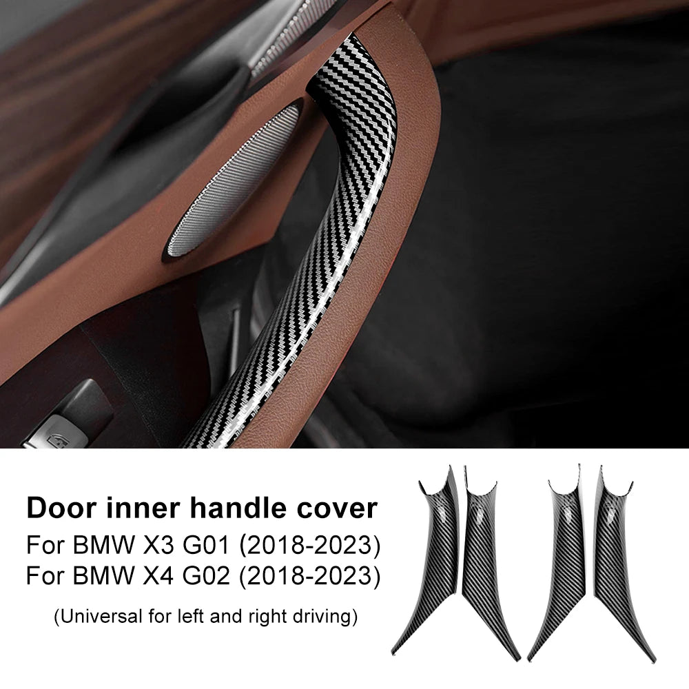 AIRSPEED for BMW X3 G01 X4 G02 2018-2023 Inner Window Lifting Switch Door Handle Pull Cover ABS Carbon Fiber Texture Accessories