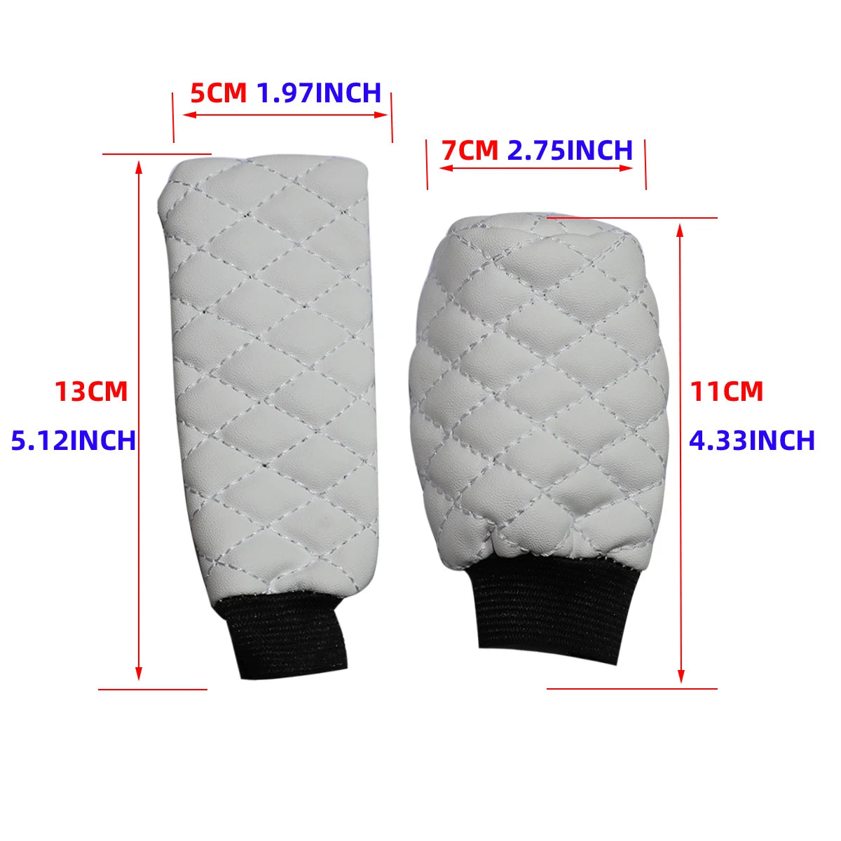 2 sets PU leather stereo embroidery car handbrake cover handle set manual gear general automotive supplies