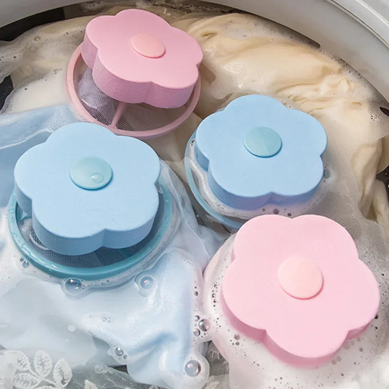 6 PCS Washing Machine Hair Filter Floating Pet Fur Lint Hair Removal Catcher Reusable Mesh Dirty Collection Pouch Cleaning Balls