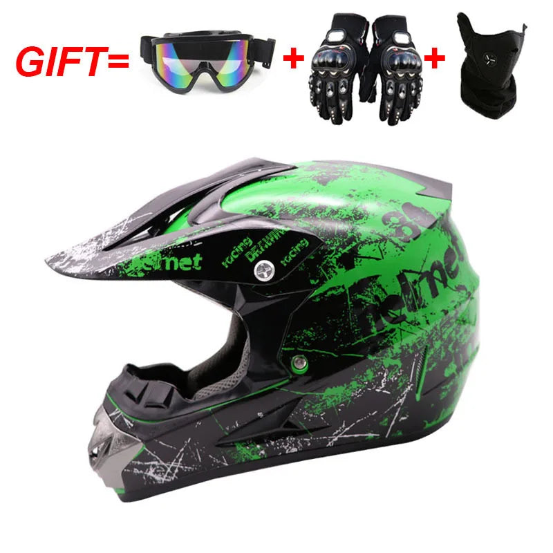 Adult Motocross Dirt Bike Helmet Dirtbike ATV Helmet Unisex Adult Men Women Adjustable Off-Road Motorcycle Helmet