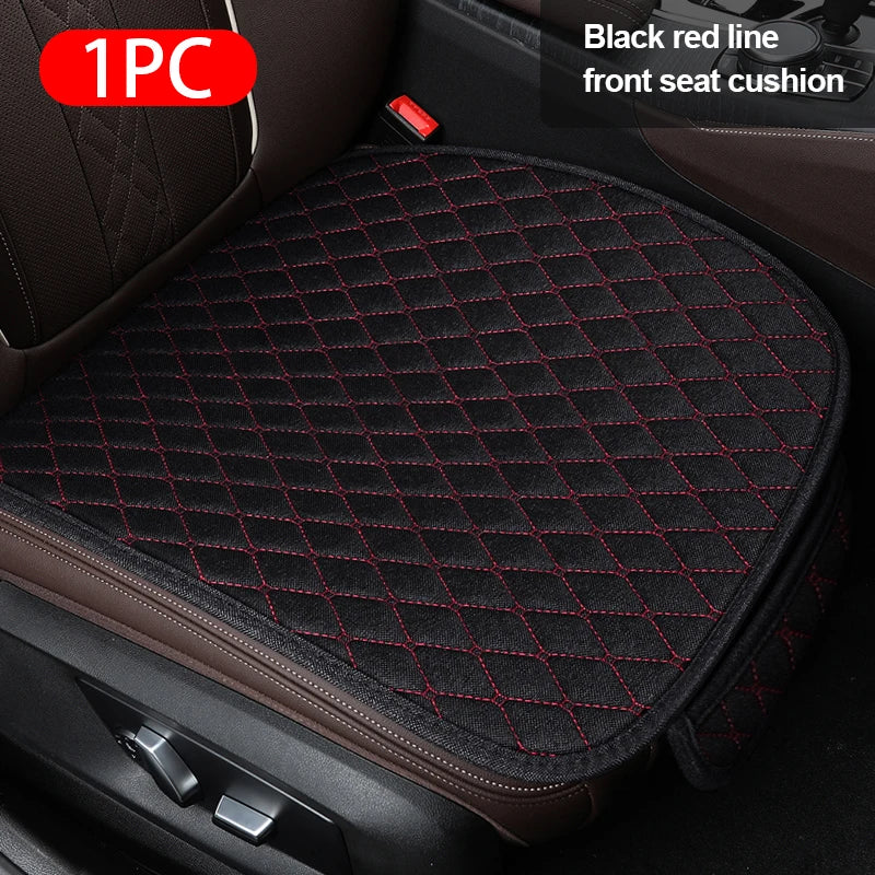 SEAMETAL 1Pc Flax Car Front Seat Cover Breathable Linen Car Seat Cushion Anti Slip Auto Chair Protector Universal for Sedan Suv