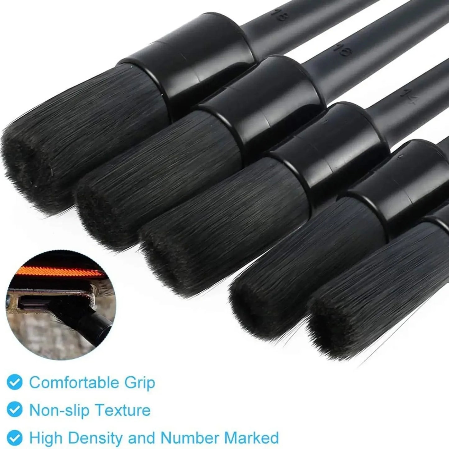 1/5x Car Detailing Cleaning Brushes Soft Detail Brush Wheel Cleaner Auto Dust Removal Brush Car Interior Exterior Accessories