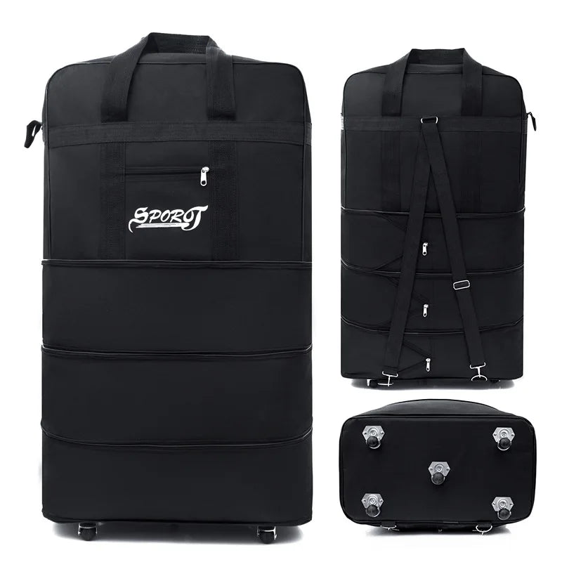 Expanding Traveling Backpack Hiking Folding Travel Women Bags Multi-layer Expansion Travel bag Universal Wheel Moving Bag
