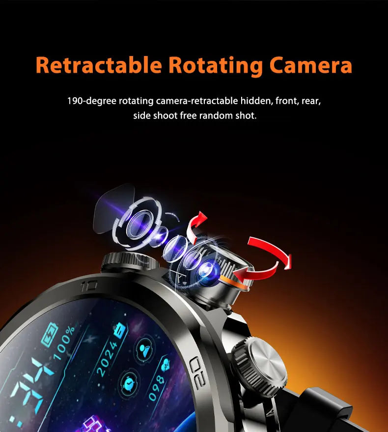 Original H19 4G Full Netcom 128GB Smartwatch Android 9.0 With Power Bank 1.95 inch Amoled Screen Camera GPS WIFI Smart Watch Men