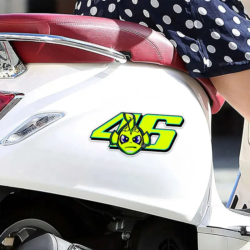 1/2PCS Green Fish Motorcycle Sticker Waterproof Vinyl Decal for Motorbike Side Panel Car Body Electric Scooter Decoration