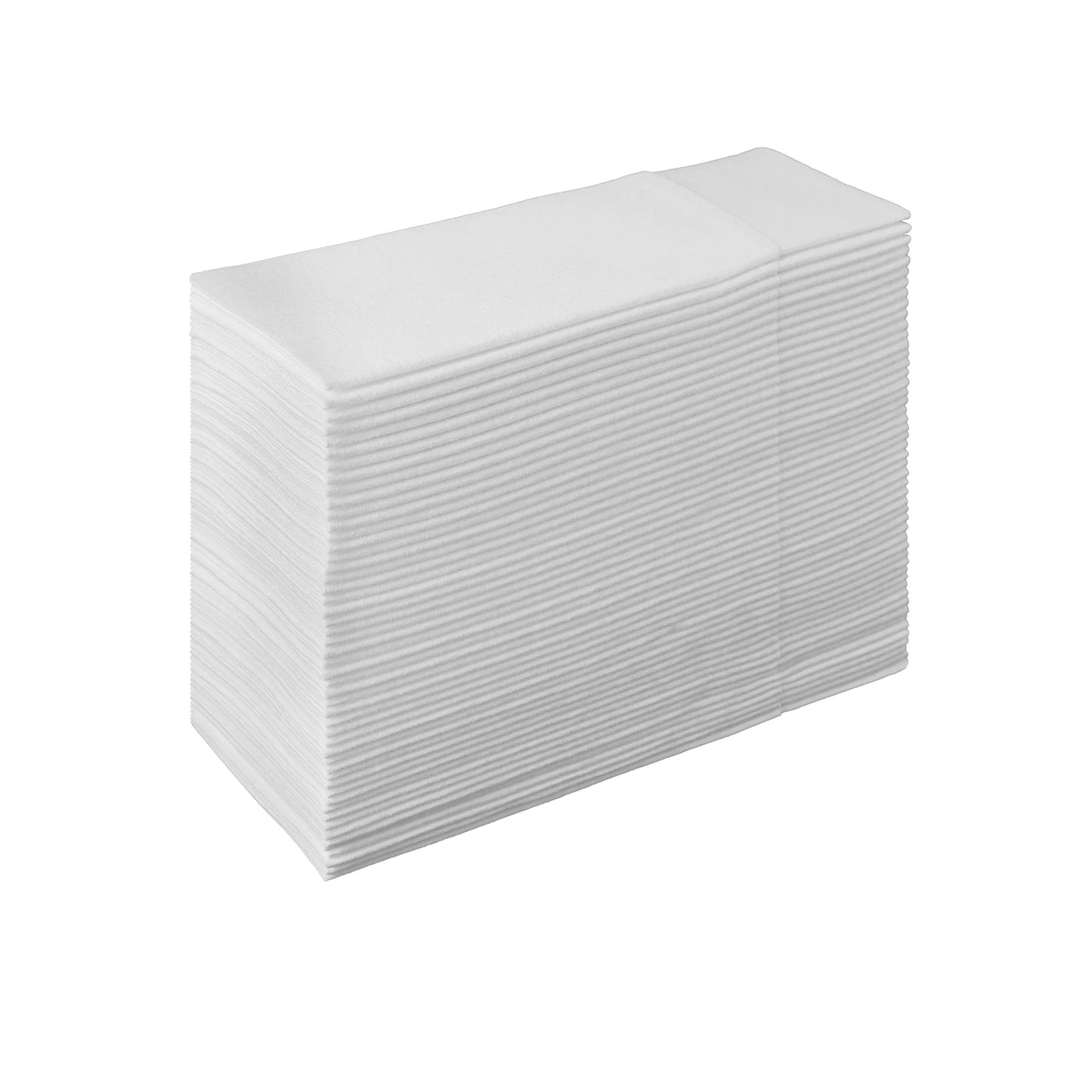 White Disposable Built-in Flatware Pocket Napkins,13x15.75inch,50PCS.Prefoled Eco-Friendly for Silverware,Wedding, Party,Events