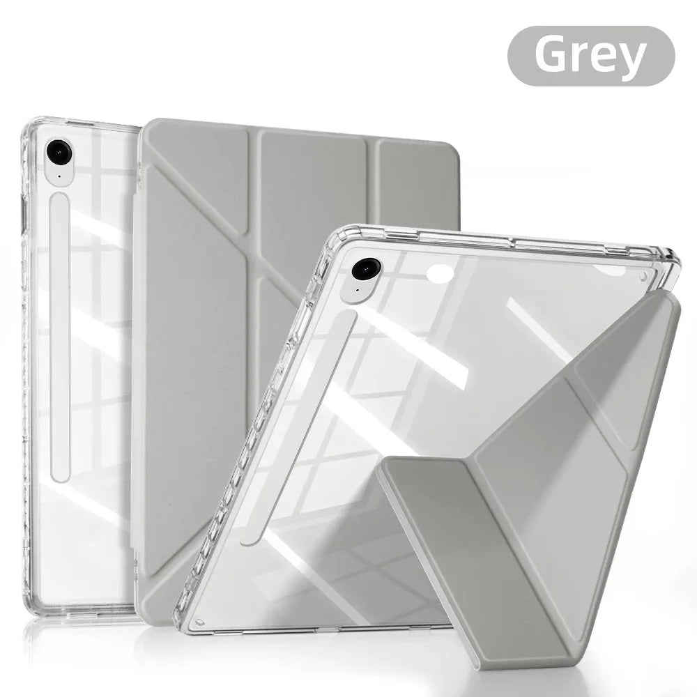 Clear Case for Samsung Galaxy Tab S9 11 S9 FE A9 8.7 inch A9 Plus S10 FE S9 Plus S10 Plus 12.4 Y-shaped Casing with Pencil Holde