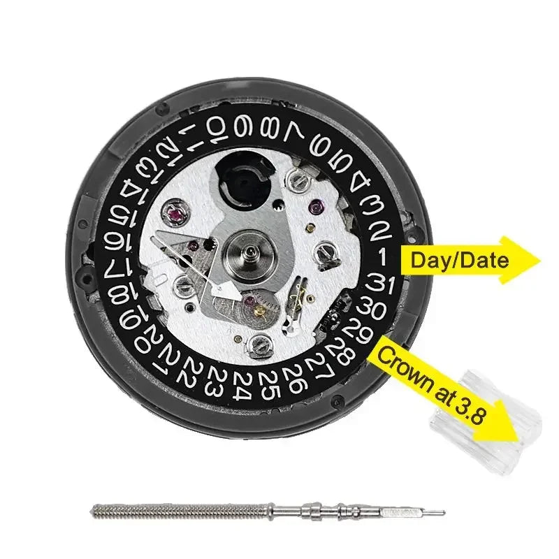 NH35A Premium Mechanical Movement NH35 White Date wheel 24 Jewels Automatic Self-winding High Accuracy Movt Replace