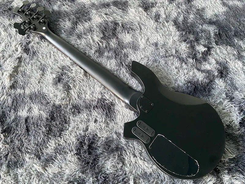 Chinese Electric Bass Guitar 6 Strings Matte Black Color Bass Wood Body And Maple Neck