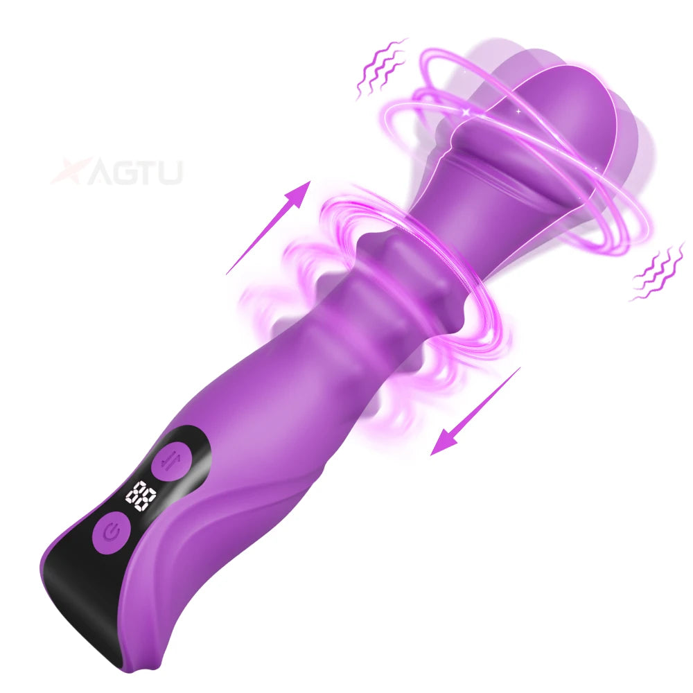 3 in 1 Telescopic Swing Vibrator Women Clitoris G Spot Stimulator Thrusting Beads Dildo Female Masturbation Adult Sex Toys