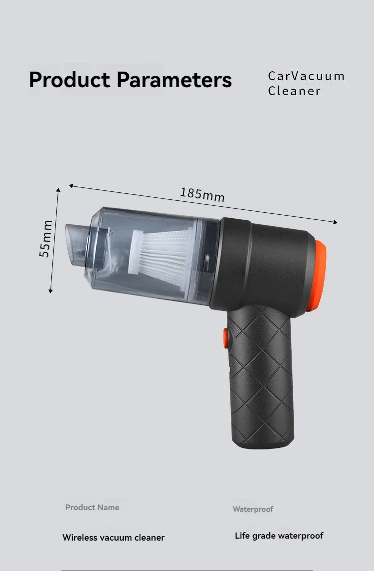 Ultra High Power Car Mounted Vacuum Cleaner Vehicle Wireless Portable Handheld Automobile Mini Vacuum Cleaner
