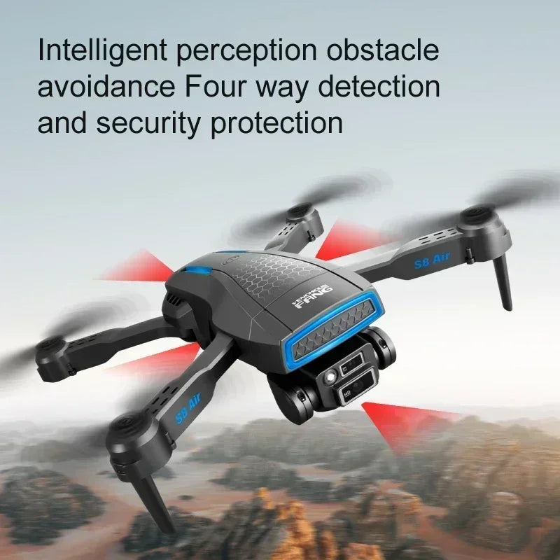 New S8 AIR GPS 5G Drone 8K HD Camera WIFI FPV Obstacle Avoidance Optical Flow Cool Lighting RC Foldable Quadcopter Gifts Toys