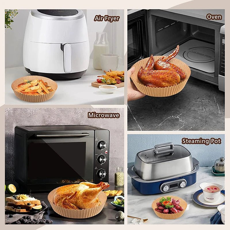 50Pcs Air Fryer Special Paper Oil-Absorbing Food Pad for Air Fryer Oil-proof Disposable Baking Paper AirFryer Accessories