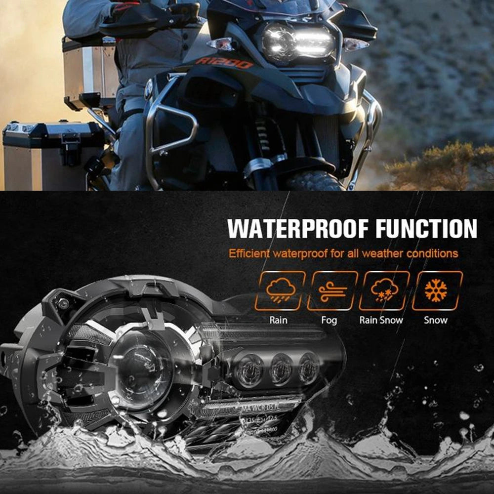 E24 E-MARK Motorcycle LED Headlights For BMW R1200GS R 1200GS 2004-2012 R 1200GS ADV Adventure 2005-2013 Moto Lights Assembly