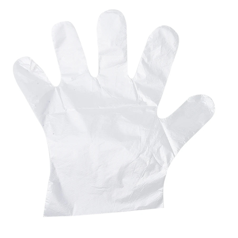 100PCS Disposable Gloves Transparent Waterproof Clean Hygienic Plastic Gloves Food Thickening Film Disposable Kitchenware