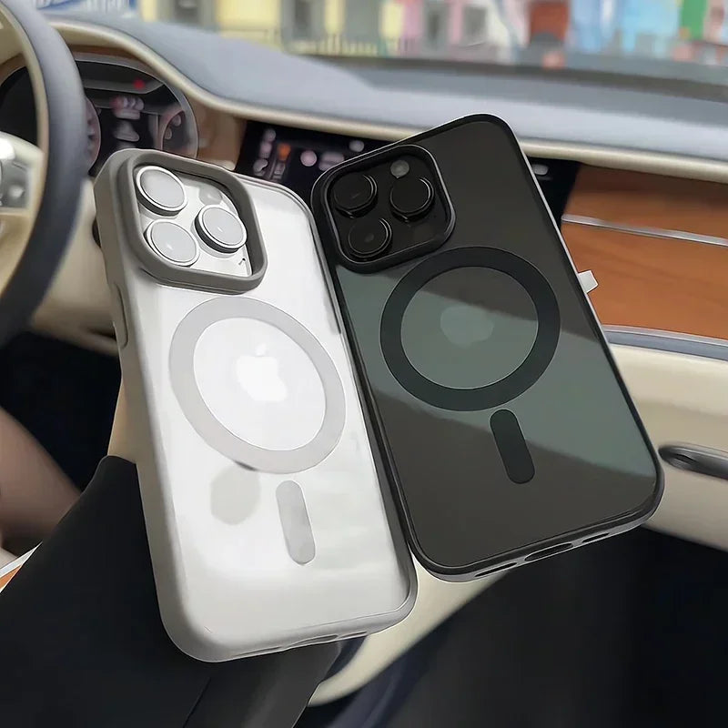 New Black Transparent Magsafe Magnetic Case For iPhone 16 15 14 13 12 11 Pro Max Wireless Charging Acrylic Hard Protect Cover