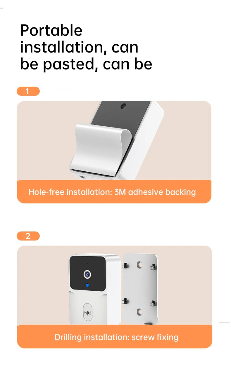 Tuya Smart Video Doorbell WiFi Wireless HD Camerabattery powered camera Security Door Bell Wi-Fi Intercom for Home Apartment