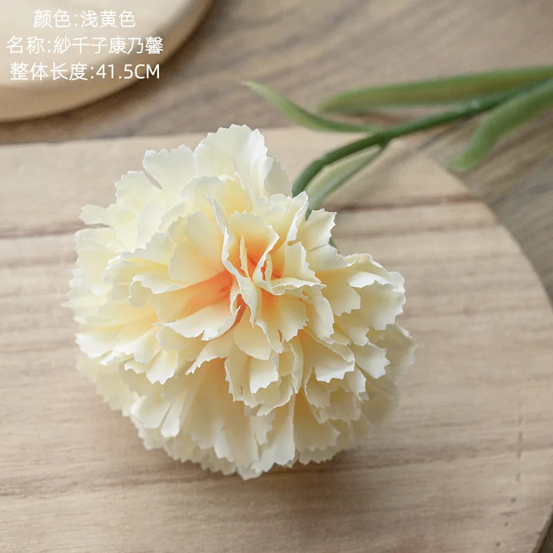 41.5cm 1/6/10pcs Artificial Carnation Flower Bouquet Silk Flowers Fake Plant For Mother's Day Home Party Decoration