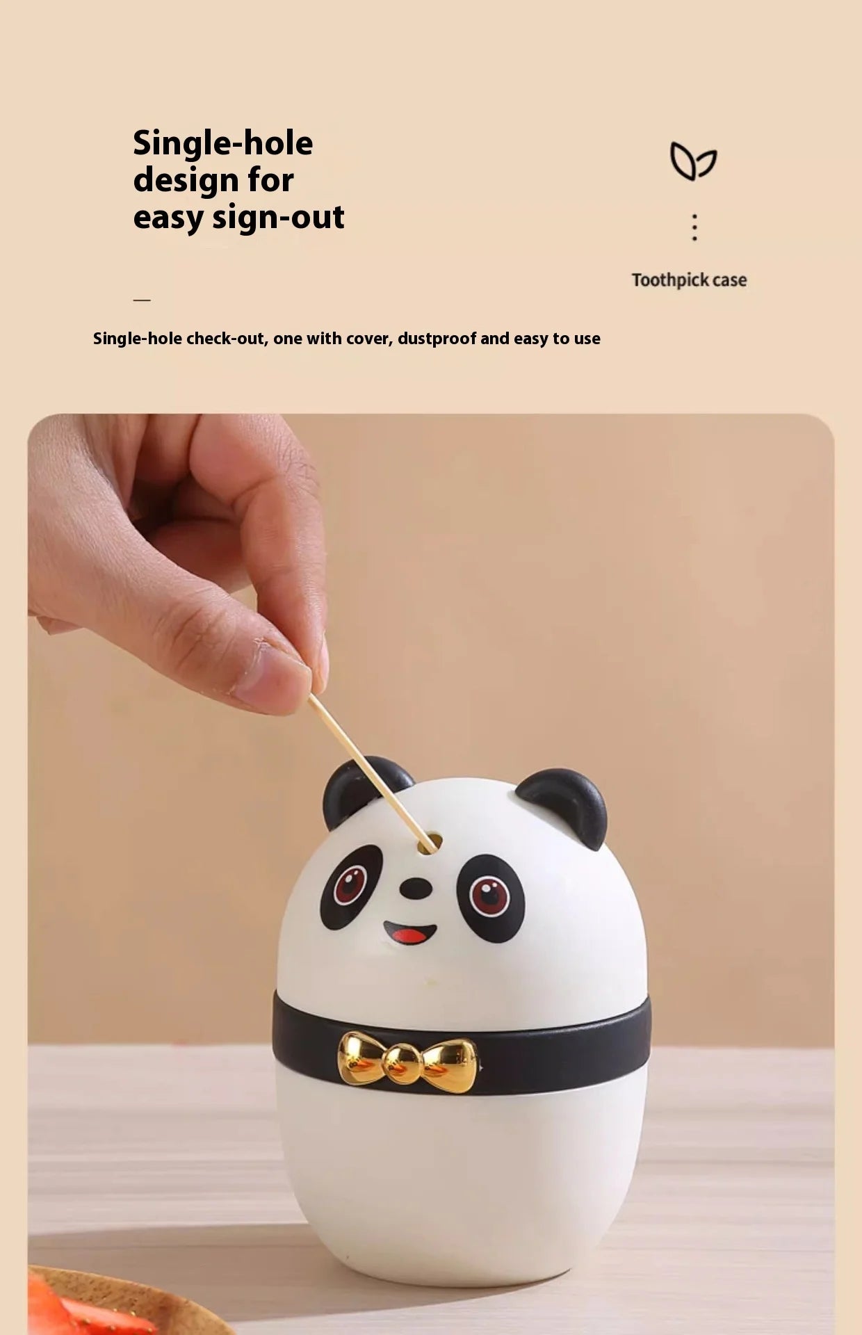 1pc Toothpick Box Household Panda Creative Toothpick Canister Toothpick Jar Toothpick Bucket Floss Box Cotton Swab Storage Box