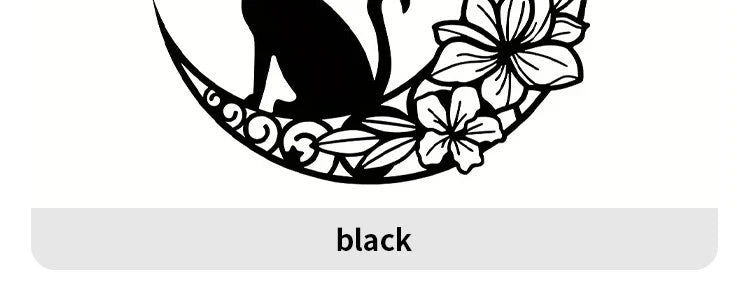 Moon Black Cat Silhouette Wall Hanging Crafts Simple Iron Wall Decoration Art Wall Decoration Garden Living Room Wall Decoration