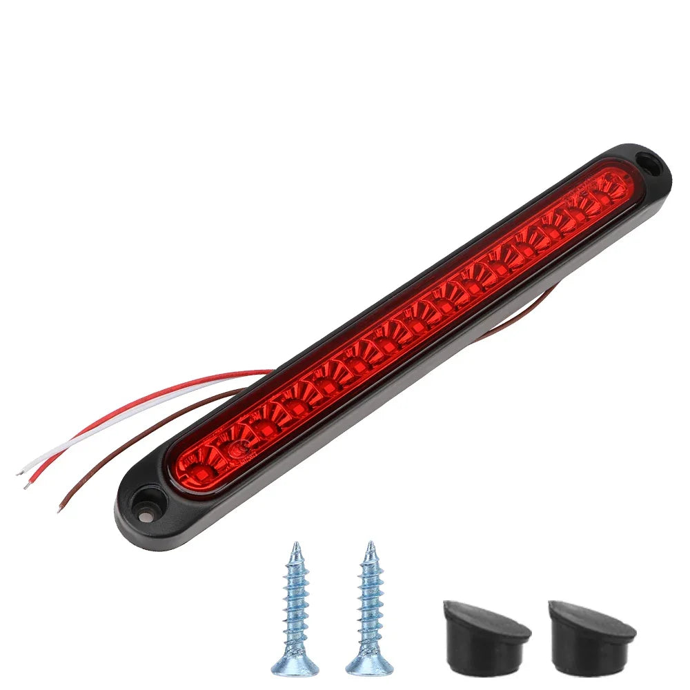 12V Taillights Car Brake Lights Turn Signal Lamp 15 LED Strips Rear Windscreen Side Stop Warning Parking Automotive Accessories